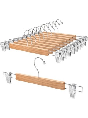 MarkEntegra Mandallı Ahşap Kıyafet Askısı - 5 Adet, Yüksek Kalite