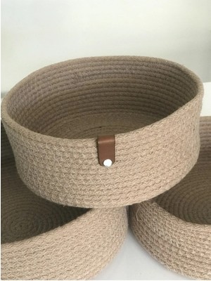 El Dokuma 3'lü Hasır Sepet Takımı, Banyo, Mutfak ve Oda Organizeri