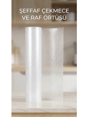Pazarcan Şeffaf Kaydırmaz Dolap Içi Pvc Çekmece Örtüsü 45X300 cm Koruyucu Kaplama