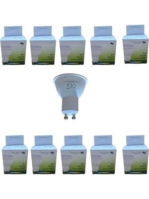 MarkEntegra 10'lu 7W GU10 Gün Işığı LED Spot Ampul - Enerji Tasarruflu