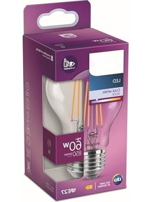 MarkEntegra LED Filament Ampul - 60W, 4000K Gün Işığı, E27 Duy