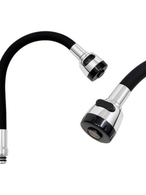 MarkEntegra Siyah Esnek Mutfak Musluk Başlığı, 360° Döner ve Su Tasarruflu