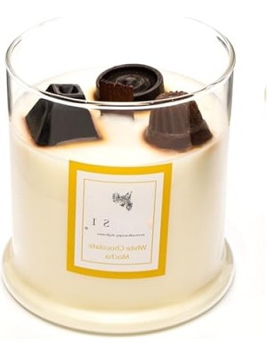 MarkEntegra Vegan Mocha Aromalı Ahşap Fitilli Süs Mum - 380 gr