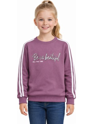 Baglan Kız Çocuk Kol Şeritli Sweatshirt BGL-ST05269