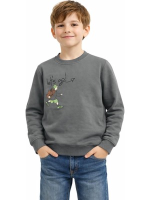 Baglan Erkek Çocuk Önü Arkası Baskılı Sweatshirt BGL-ST05243