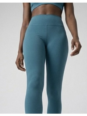 H1Style Yüksek Bel Sporcu Sıkılaştırıcı Tayt Petrol Mavisi