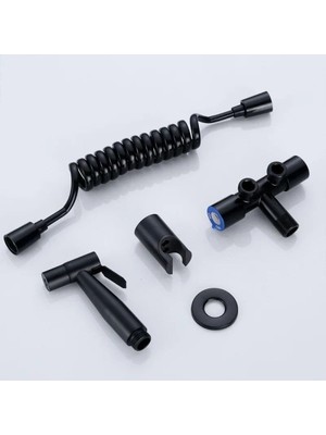 MarkEntegra Paslanmaz Çelik Bide Seti, Çift Çıkışlı, Kolay Kurulum, Siyah