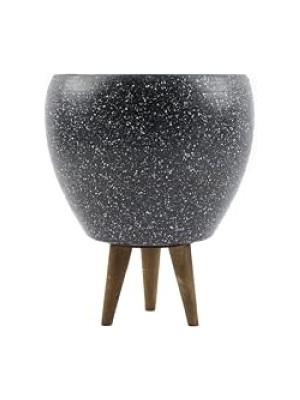 MarkEntegra Gri Granit Desenli 15 cm Üç Ayaklı Toprak Saksı