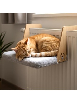 MarkEntegra Geniş Tasarımlı Peluş Kalorifer Yatağı - Kedi ve Köpekler Için (Gri)