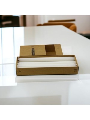 MarkEntegra 10'lu Düz Beyaz Dekoratif Mum Seti - Kandil Hediyelik Fitilli