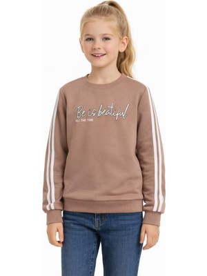 Baglan Kız Çocuk Kol Şeritli Sweatshirt BGL-ST05269