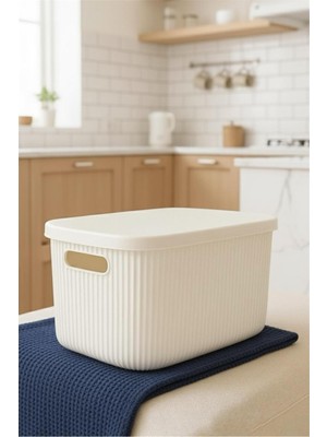 Colors Krem Çok Amaçlı Kapaklı Organizer Kutu 6 Litre