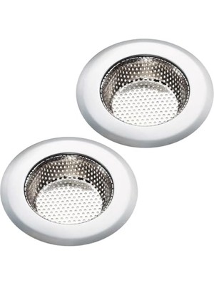 MarkEntegra Paslanmaz Çelik Lavabo Süzgeci, Beyaz, 2 Adet, 7 cm