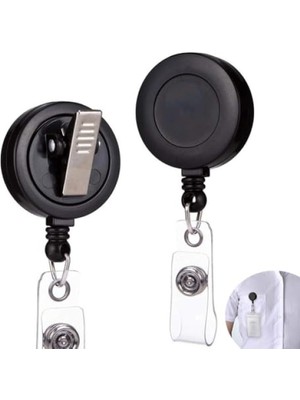 MarkEntegra Geri Çekilebilir Kimlik Rozeti Tutucu, 60 cm Çelik Kordon, 2'li Paket