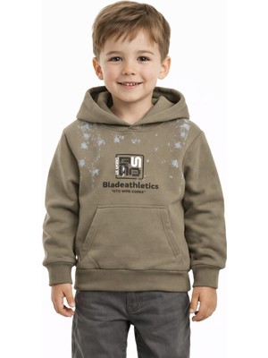 Baglan Erkek Çocuk Önü Arkası Baskılı Kapüşonlu Sweatshirt BGL-ST05246