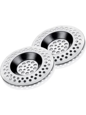 MarkEntegra 2'li Pratik Lavabo Süzgeci Seti, Metalik, 8 cm