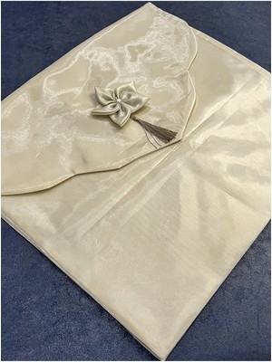 Inci Işlemeli Monaray Parlak Saten Çeyizlik Zarf Bohça