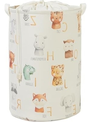 MarkEntegra Çocuk Odası Sevimli Hayvanlar Oyuncak Sepeti - 36 x 48 cm