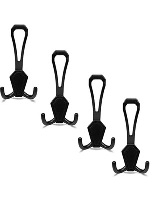 MarkEntegra Duvar Montajlı Siyah Portmanto Vestiyer - 4 Adet