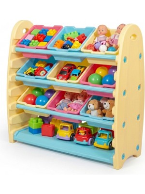 Exectus 9 Bölmeli Çocuk Oyuncak Saklama Rafı Anaokulu Tipi Düzenleyici Ünite