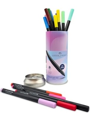 MarkEntegra Ince Uçlu 15'li Keçeli Kalem Seti - Ergonomik Tasarım