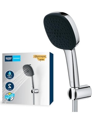 MarkEntegra Su Tasarruflu 2 Akışlı El Duşu Seti, 110MM Kare