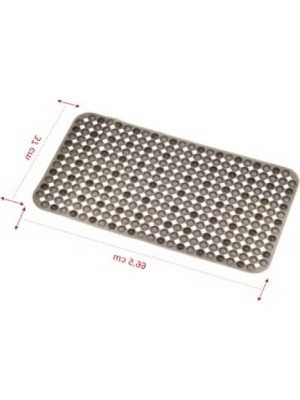 MarkEntegra Kaydırmaz Vantuzlu Banyo Paspası - 66,5 x 36,5 Cm, Siyah Yuvarlak Desen