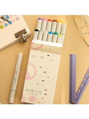 MarkEntegra 12'li Çift Uçlu Alkol Bazlı Marker Kalem Seti