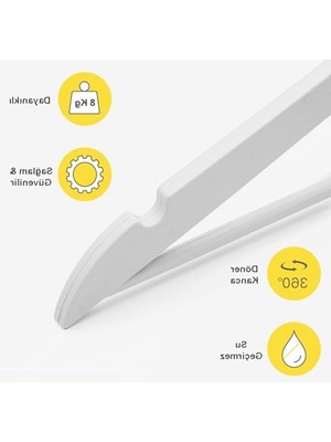 MarkEntegra 24 Adet Ahşap Görünümlü Plastik Kıyafet Askısı