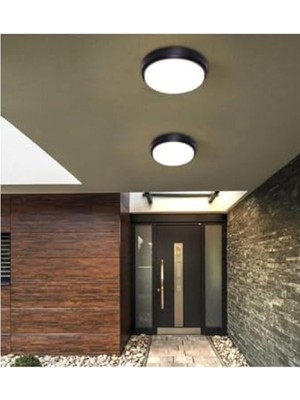 MarkEntegra Yuvarlak Siyah Banyo Tavan Lambası - 20W Beyaz LED Işık