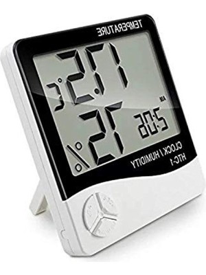 MarkEntegra Masaüstü Dijital Termometre ve Nem Ölçer Saat