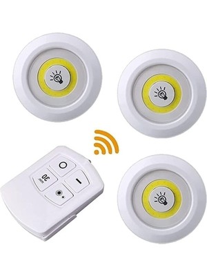MarkEntegra Uzaktan Kumandalı Üçlü LED Spot Lamba - Pilli ve Pratik
