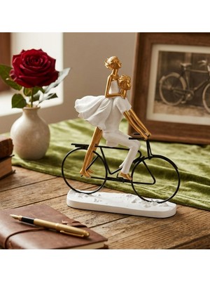 Hediyelik Romantik Bisiklet Tasarımı Dekoratif Biblo – Ev ve Ofis Için Zarif Hediye (30 Cm)