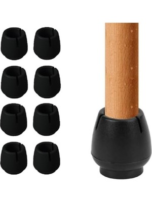 MarkEntegra Sandalye ve Mobilya Ayak Kılıfı - 8 Adet, Siyah, Kaymaz ve Dayanıklı