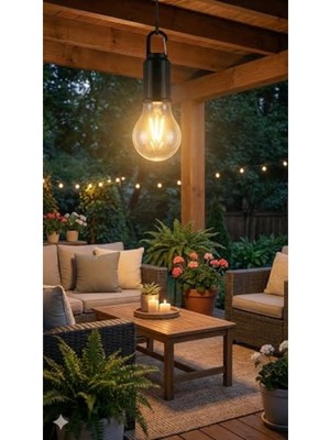 MarkEntegra Şarjlı LED Ampul Lamba - Taşınabilir, 3 Kademeli Işık, USB ile Şarj Edilebilir