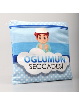 Begün Çantalı Erkek Çocuk Seccadesi-Oğlumun Seccadesi (Mavi)