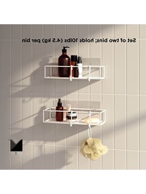 MarkEntegra Modern Duş Rafı Seti - Delmeden Montaj, 2'li Set