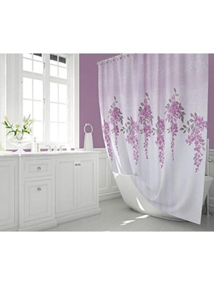 MarkEntegra Lila Renkli 180X200 cm Su Geçirmez Banyo Perdesi
