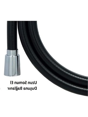 MarkEntegra Dayanıklı Siyah Pvc Duş Hortumu, 150 cm