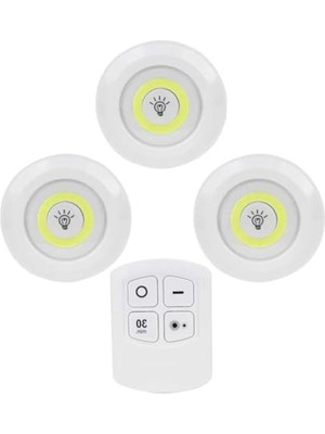 MarkEntegra Kablosuz Uzaktan Kumandalı LED Işık Seti - 3'lü Gece Lambası