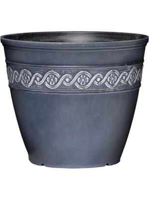 MarkEntegra 25,4 cm Çapında Korinthian Yuvarlak Saksı, Storm Renk