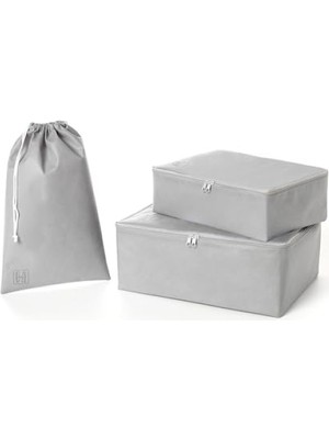 MarkEntegra 3'lü Gri Renk Bavul Içi Düzenleyici Set