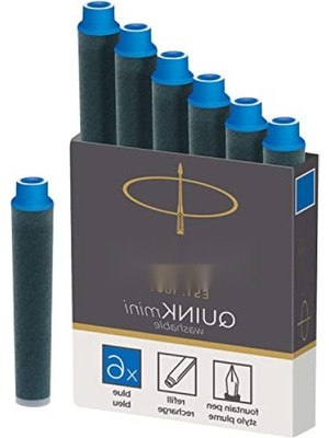 MarkEntegra Kısa Dolma Kalem Kartuşu, Mavi Renkli, 6'lı Paket