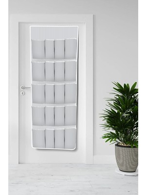 Çok Amaçlı Kapı Arkası Organizer, 20 Cepli, Çizgili, Düzenleme Aracı