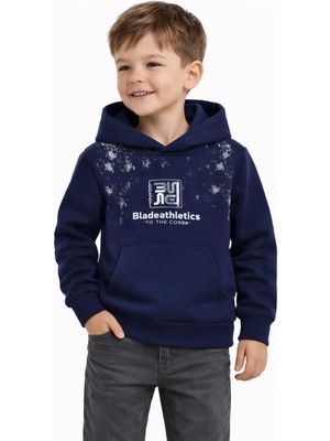 Baglan Erkek Çocuk Önü Arkası Baskılı Kapüşonlu Sweatshirt BGL-ST05246