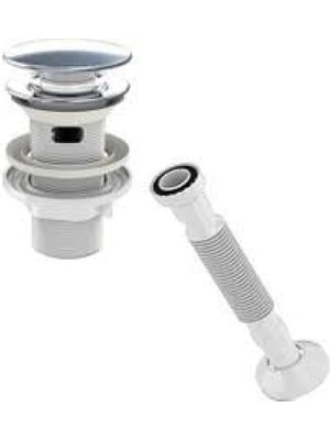 MarkEntegra Paslanmaz Metal Başlıklı Koku Önleyici Taşmalı Lavabo Gider Sifonu