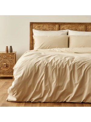 Bella Maison %100 Pamuk Tamara Tek Kişilik Nevresim Takımı Bej (160X220 Cm)