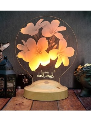 MarkEntegra Kişiye Özel Çiçekli LED Lamba, Anneler Günü Hediyesi