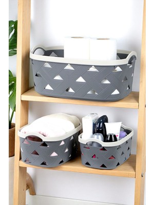 3'lü Deri Görünüm Dolap Içi Saklama Kutusu Seti, Şık ve Pratik Organizer