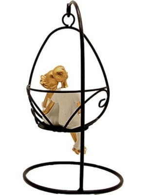 Premium Gold Detaylı Aşk Salıncağı Biblo | Ev ve Ofis Için Lüks Dekoratif Obje